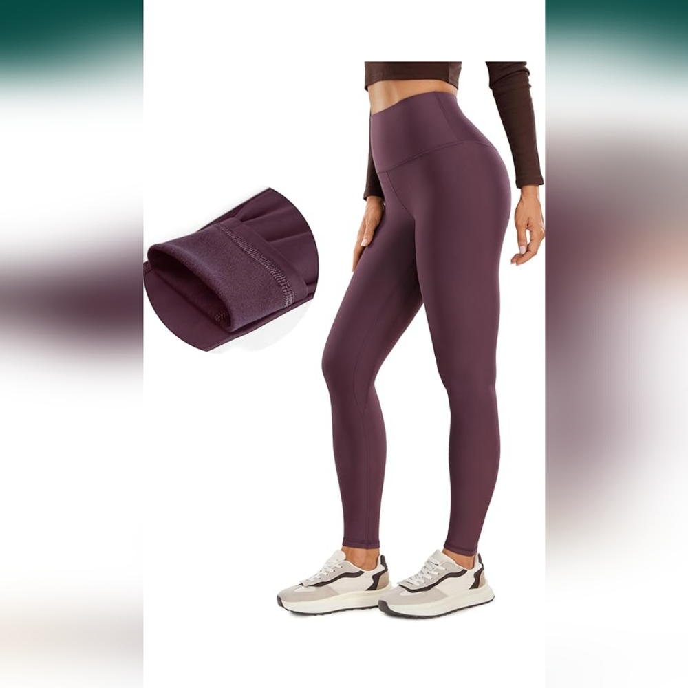 Plum fleece lined leggings